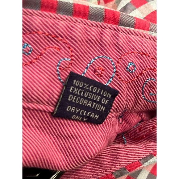 Robert Graham Mens Size Large Red/Gray/White Check Long Sleeve Button Down Shirt - Picture 3 of 8